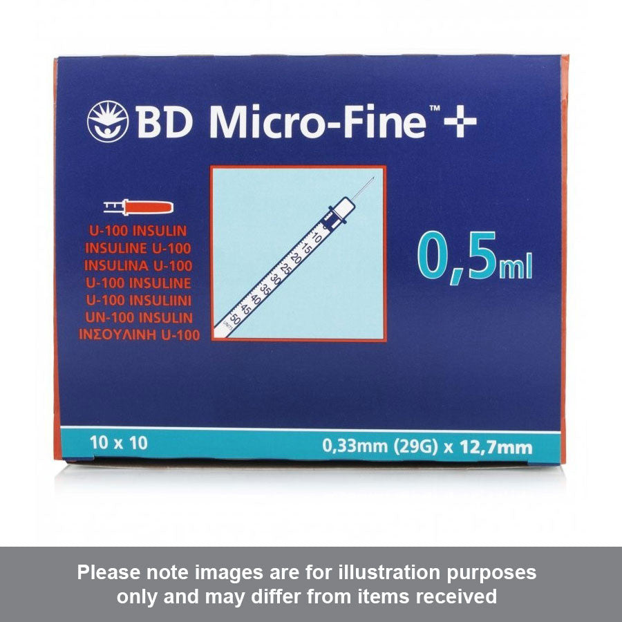 BD Microfine Insulin Syringes U100 0.5ml 29g 12.7mm - Pharmacy4Life